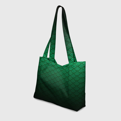 Пляжная сумка 3D Узор зеленая чешуя дракон - фото 3