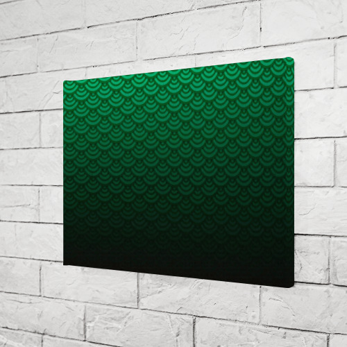Холст прямоугольный Узор зеленая чешуя дракон, цвет 3D печать - фото 3