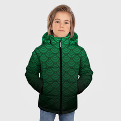 Зимняя куртка для мальчиков 3D Узор зеленая чешуя дракон - фото 2
