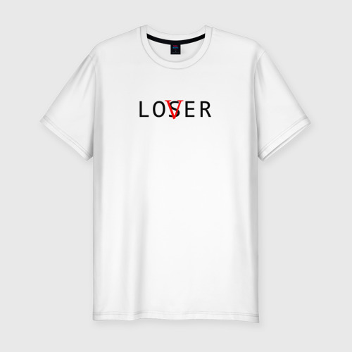 Мужская футболка хлопок Slim с принтом Lover - loser, вид спереди #2