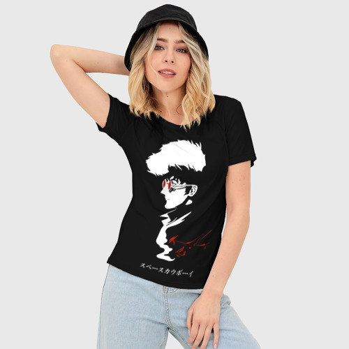 Женская футболка 3D Slim Спайк космический ковбой, цвет 3D печать - фото 3