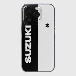 Чехол для iPhone 15 Pro силиконовый с защитой камеры Suzuki Сузуки