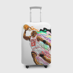 Чехол для чемодана 3D Майкл Джордан в полёте c мячом