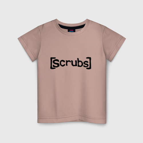 Детская футболка хлопок Scrubs, цвет пыльно-розовый