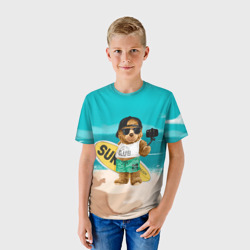 Детская футболка 3D Медвежонок серфер - фото 2