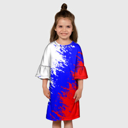 Платье с принтом Россия для ребенка, вид на модели спереди №3. Цвет основы: белый