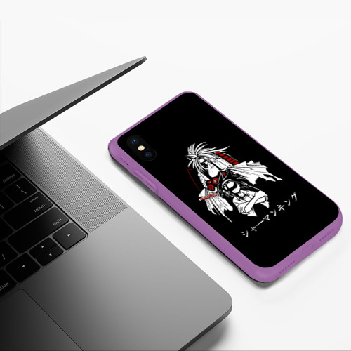 Чехол для iPhone XS Max матовый Shaman King, цвет фиолетовый - фото 5