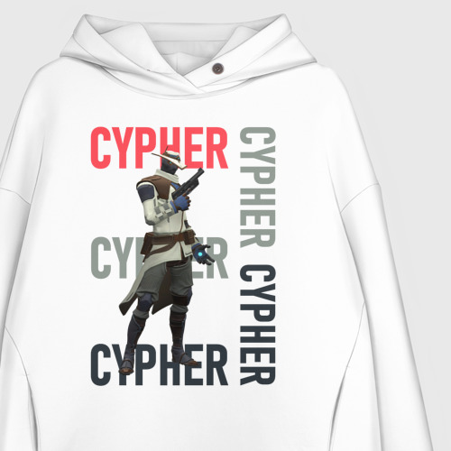 Женское худи Oversize хлопок Cypher Valorant, цвет белый - фото 3