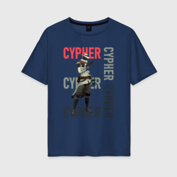 Женская футболка хлопок Oversize Cypher Valorant