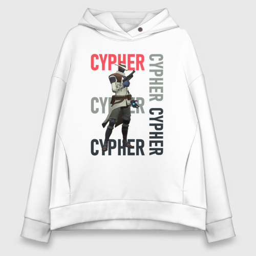 Женское худи Oversize хлопок Cypher Valorant, цвет белый