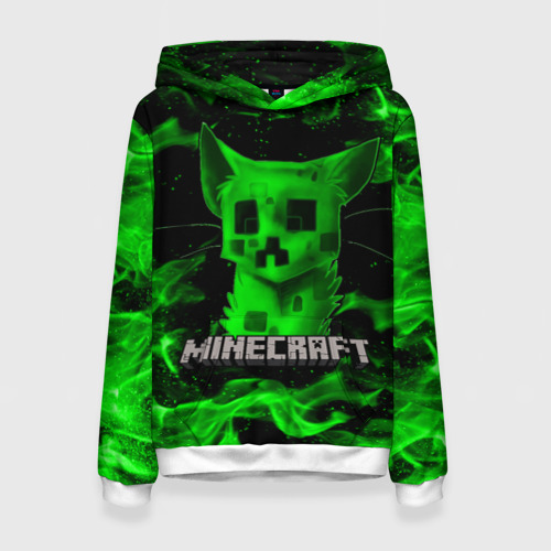 Женская толстовка 3D Minecraft Creeper cat, цвет 3D печать