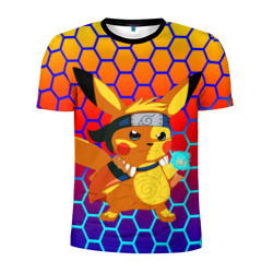 Спортивная футболка 3D Naruto x Pikachu | Anime (Мужская)