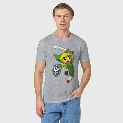 Мужская футболка хлопок The Legend of Zelda, цвет меланж - фото 3