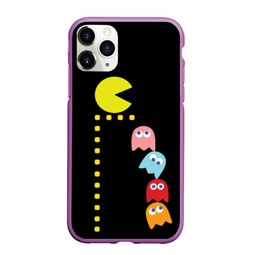 Чехол для iPhone 11 Pro Max матовый с принтом Pac-man, вид спереди #2