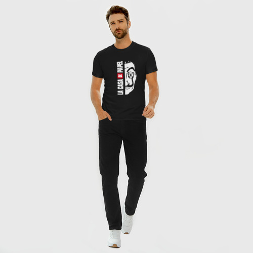 Мужская футболка хлопок Slim Бумажный дом La Casa de Papel, цвет черный - фото 5