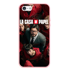 Чехол для iPhone 5/5S матовый Бумажный дом La Casa de Papel