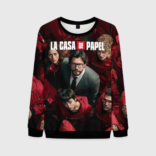 Мужской свитшот 3D Бумажный дом La Casa de Papel