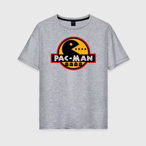 Женская футболка хлопок Oversize Pac-MAN, цвет меланж