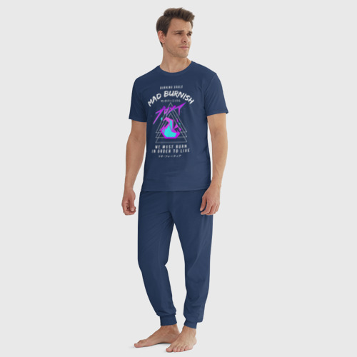 Мужская пижама хлопок Promare, цвет темно-синий - фото 5