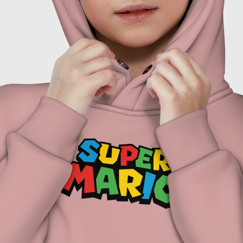 Детское худи Oversize хлопок Super Mario, цвет пыльно-розовый - фото 7