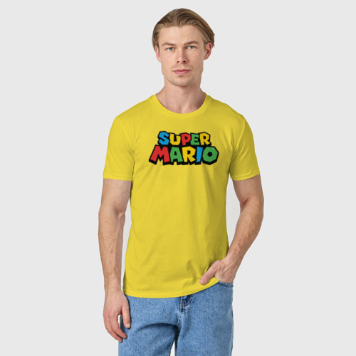Мужская футболка хлопок Super Mario, цвет желтый - фото 3