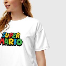 Женская футболка хлопок Oversize Super Mario - фото 2