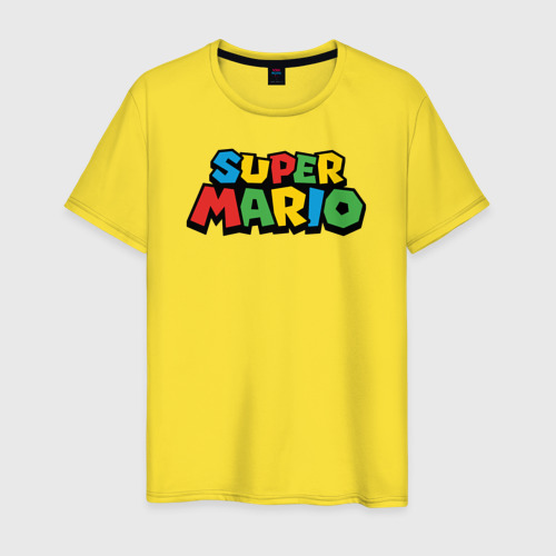 Мужская футболка хлопок Super Mario, цвет желтый