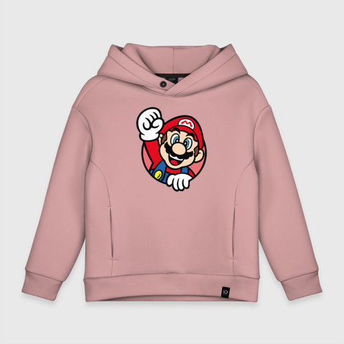 Детское худи Oversize хлопок mario, цвет пыльно-розовый