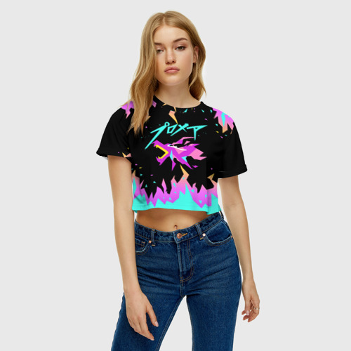 Женская футболка Crop-top 3D Promare, цвет 3D печать - фото 3