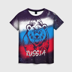 Женская футболка 3D Russia Bear