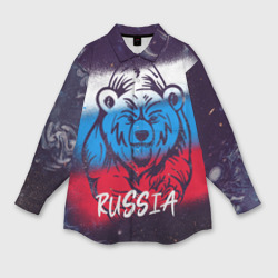 Мужская рубашка oversize 3D Russia Bear