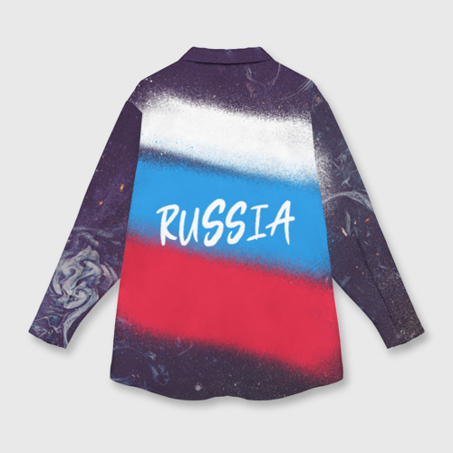 Женская рубашка oversize 3D Russia Bear, цвет белый - фото 2