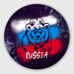 Круглый коврик для мышки Russia Bear