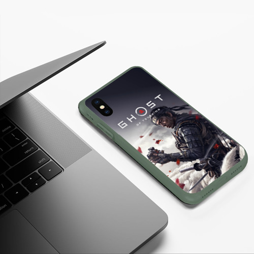 Чехол для iPhone XS Max матовый Ghost of Tsushima, цвет темно-зеленый - фото 5