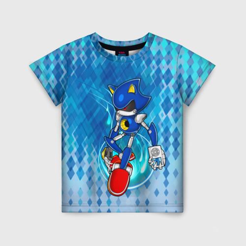 Детская футболка 3D с принтом Metal Sonic, вид спереди #2