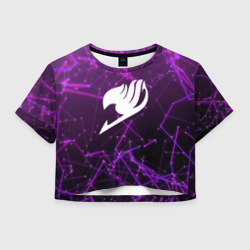 Женская футболка Crop-top 3D Helmet Fairy tail purple stripes