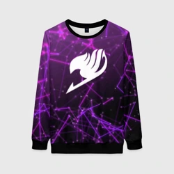 Женский свитшот 3D Helmet Fairy tail purple stripes