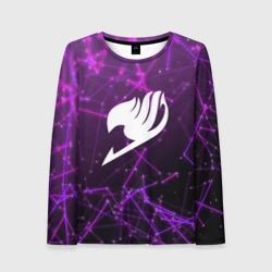 Женский лонгслив 3D Helmet Fairy tail purple stripes