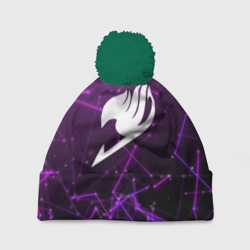 Шапка 3D c помпоном Helmet Fairy tail purple stripes