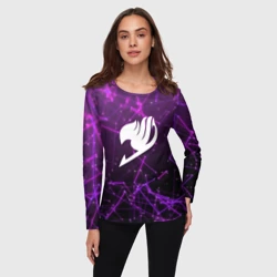 Женский лонгслив 3D Helmet Fairy tail purple stripes - фото 2