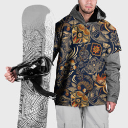 Накидка на куртку 3D Узор орнамент цветы этно