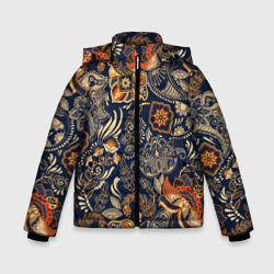 Зимняя куртка для мальчиков 3D Узор орнамент цветы этно