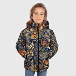 Зимняя куртка для мальчиков 3D Узор орнамент цветы этно - фото 2