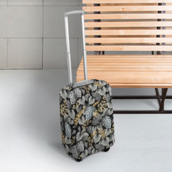 Чехол для чемодана 3D Серебряные листочки - фото 2