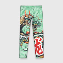 Детские леггинсы 3D Изумрудный дракон