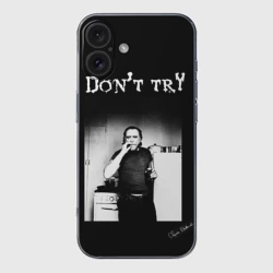 Чехол для iPhone 16 силиконовый с защитой камеры Чарльз Буковски, "Не старайся"