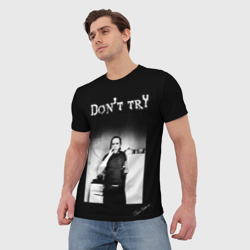 Мужская футболка 3D Чарльз Буковски, "Не старайся" - фото 2
