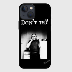 Чехол для iPhone 13 mini Чарльз Буковски, "Не старайся"