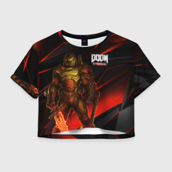 Женская футболка Crop-top 3D Doom eternal