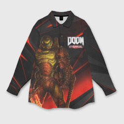 Женская рубашка oversize 3D Doom eternal